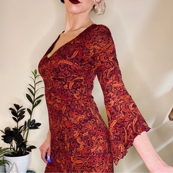 Byer California Dresses & Skirts - 🍁VTG 90’s Witchy Grunge Bell Sleeve Dress- Size Small